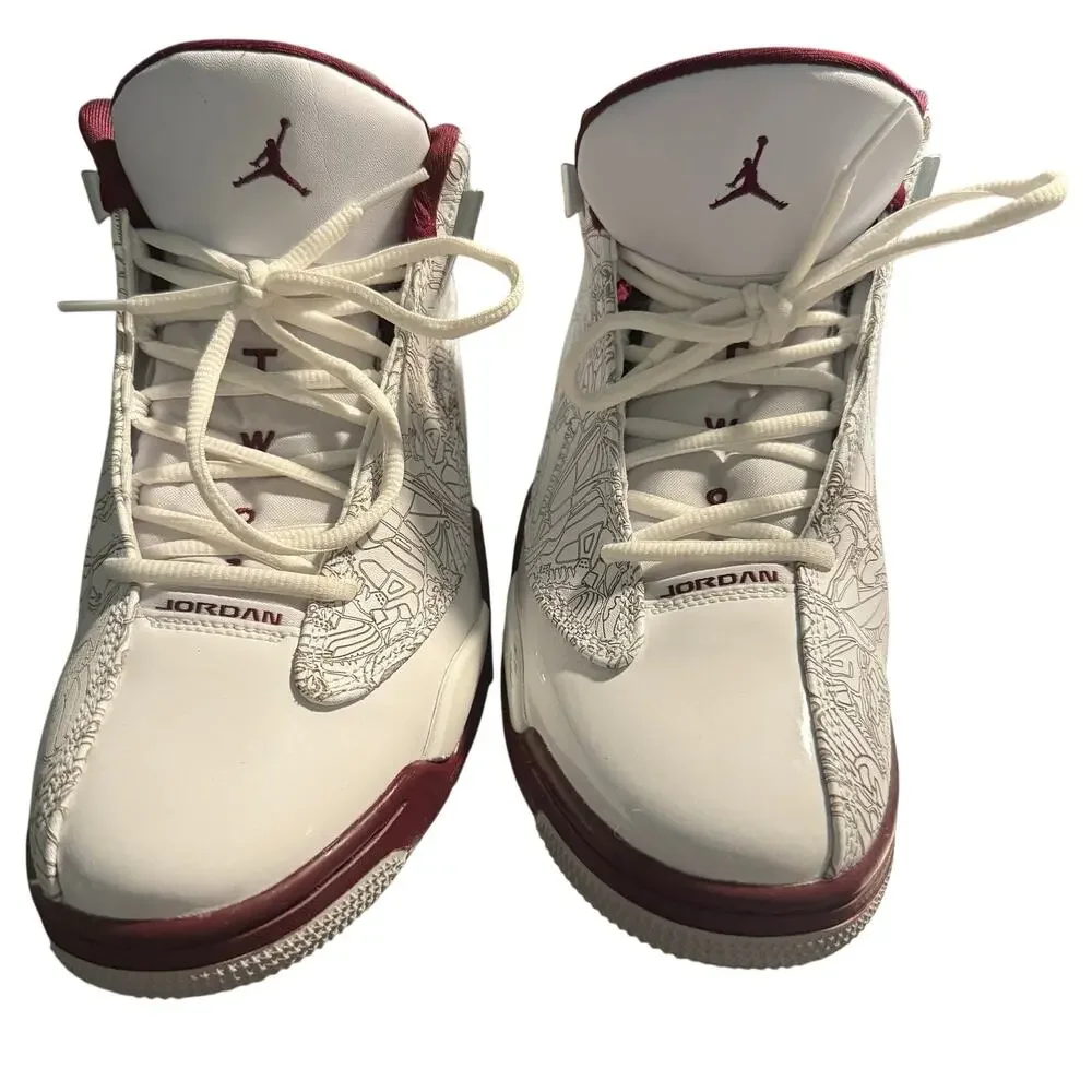 Nike Air Jordan Dub Zero White Cherry Wood Red Flint Grey, Size 9
